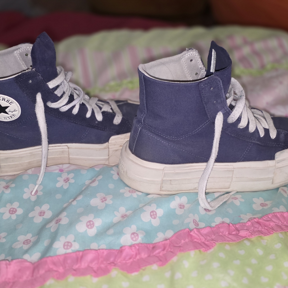 Converse High-Top Sneakers - Navy and White, Platform